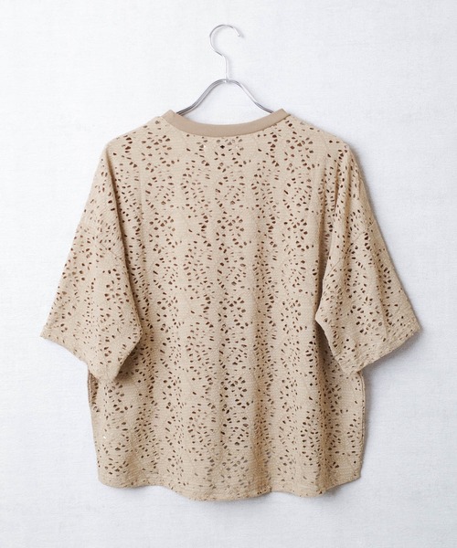 SWITCH BY ARCH(スイッチバイアーチ)の「【ARC】【SWITCH by ARCH】クラッシュ カットワーク デザインTシャツ(Tシャツ/カットソー・レディース・オフホワイト/ブラック/ベージュ・FREE)」の22枚目の写真