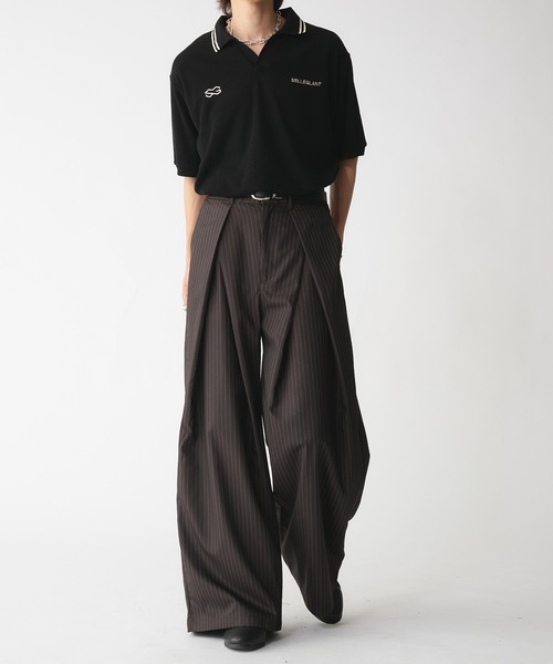 SELLE GLANT(セレグランテ)の「SKIPPER PILE DESIGN SHIRT/スキッパーパイルデザインシャツ(ポロシャツ・メンズ・ブラック/グレー・SMALL/LARGE/MEDIUM)」の3枚目の写真