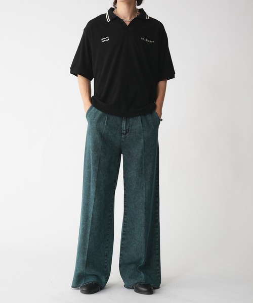 SELLE GLANT(セレグランテ)の「SKIPPER PILE DESIGN SHIRT/スキッパーパイルデザインシャツ(ポロシャツ・メンズ・ブラック/グレー・SMALL/LARGE/MEDIUM)」の4枚目の写真