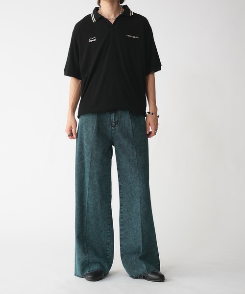 SELLE GLANT(セレグランテ)の「SKIPPER PILE DESIGN SHIRT/スキッパーパイルデザインシャツ(ポロシャツ・メンズ・ブラック/グレー・SMALL/LARGE/MEDIUM)」の5枚目の写真