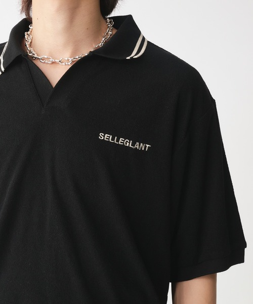 SELLE GLANT(セレグランテ)の「SKIPPER PILE DESIGN SHIRT/スキッパーパイルデザインシャツ(ポロシャツ・メンズ・ブラック/グレー・SMALL/LARGE/MEDIUM)」の6枚目の写真