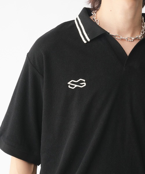 SELLE GLANT(セレグランテ)の「SKIPPER PILE DESIGN SHIRT/スキッパーパイルデザインシャツ(ポロシャツ・メンズ・ブラック/グレー・SMALL/LARGE/MEDIUM)」の7枚目の写真