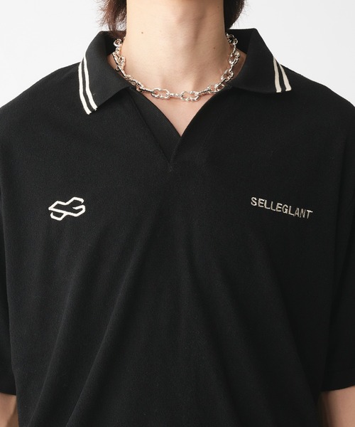 SELLE GLANT(セレグランテ)の「SKIPPER PILE DESIGN SHIRT/スキッパーパイルデザインシャツ(ポロシャツ・メンズ・ブラック/グレー・SMALL/LARGE/MEDIUM)」の8枚目の写真