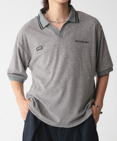 SELLE GLANT(セレグランテ)の「SKIPPER PILE DESIGN SHIRT/スキッパーパイルデザインシャツ(ポロシャツ・メンズ・ブラック/グレー・SMALL/LARGE/MEDIUM)」の9枚目の写真