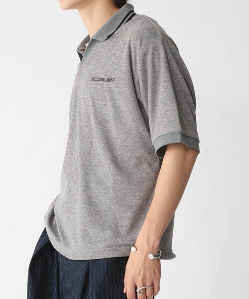 SELLE GLANT(セレグランテ)の「SKIPPER PILE DESIGN SHIRT/スキッパーパイルデザインシャツ(ポロシャツ・メンズ・ブラック/グレー・SMALL/LARGE/MEDIUM)」の10枚目の写真