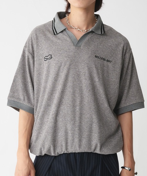 SELLE GLANT(セレグランテ)の「SKIPPER PILE DESIGN SHIRT/スキッパーパイルデザインシャツ(ポロシャツ・メンズ・ブラック/グレー・SMALL/LARGE/MEDIUM)」の11枚目の写真