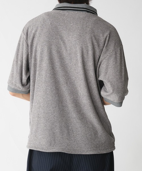 SELLE GLANT(セレグランテ)の「SKIPPER PILE DESIGN SHIRT/スキッパーパイルデザインシャツ(ポロシャツ・メンズ・ブラック/グレー・SMALL/LARGE/MEDIUM)」の12枚目の写真