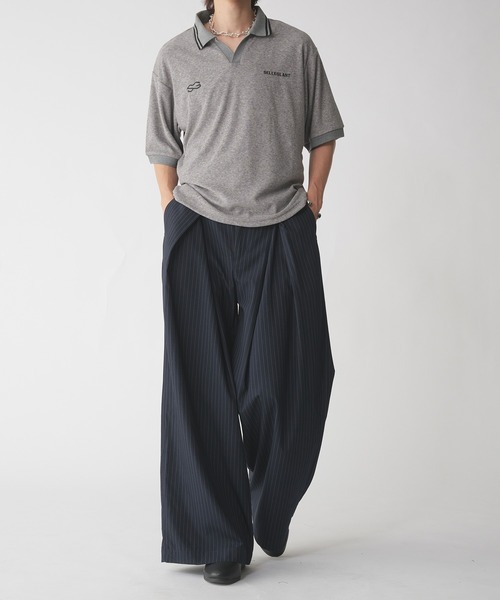SELLE GLANT(セレグランテ)の「SKIPPER PILE DESIGN SHIRT/スキッパーパイルデザインシャツ(ポロシャツ・メンズ・ブラック/グレー・SMALL/LARGE/MEDIUM)」の13枚目の写真