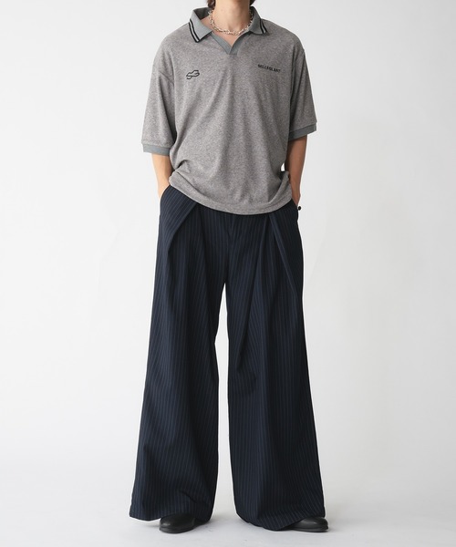 SELLE GLANT(セレグランテ)の「SKIPPER PILE DESIGN SHIRT/スキッパーパイルデザインシャツ(ポロシャツ・メンズ・ブラック/グレー・SMALL/LARGE/MEDIUM)」の15枚目の写真