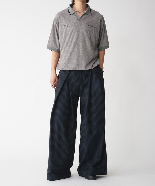 SELLE GLANT(セレグランテ)の「SKIPPER PILE DESIGN SHIRT/スキッパーパイルデザインシャツ(ポロシャツ・メンズ・ブラック/グレー・SMALL/LARGE/MEDIUM)」の18枚目の写真