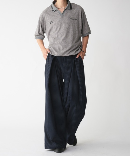 SELLE GLANT(セレグランテ)の「SKIPPER PILE DESIGN SHIRT/スキッパーパイルデザインシャツ(ポロシャツ・メンズ・ブラック/グレー・SMALL/LARGE/MEDIUM)」の19枚目の写真
