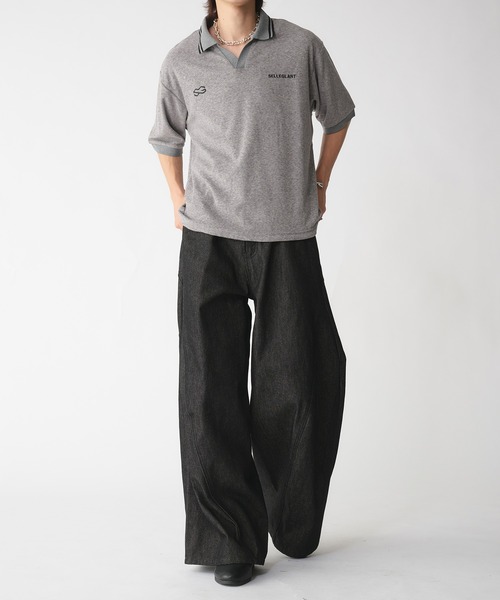 SELLE GLANT(セレグランテ)の「SKIPPER PILE DESIGN SHIRT/スキッパーパイルデザインシャツ(ポロシャツ・メンズ・ブラック/グレー・SMALL/LARGE/MEDIUM)」の20枚目の写真