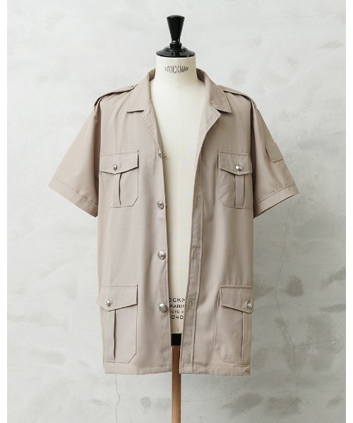 MILITARY(ミリタリー)の「実物 新品 デッドストック フランス軍 外国人部隊 TROPICAL S/S サファリシャツ ベルト付き(シャツ/ブラウス・メンズ・ベージュ系その他・L/S/M/XL/XXL/XXXL)」の3枚目の写真