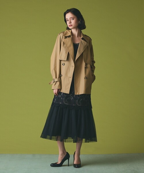 グレースコンチネンタル（GRACE CONTINENTAL）/ケープショートトレンチコート ケープショートトレンチコート（トレンチコート）｜GRACE CLASS