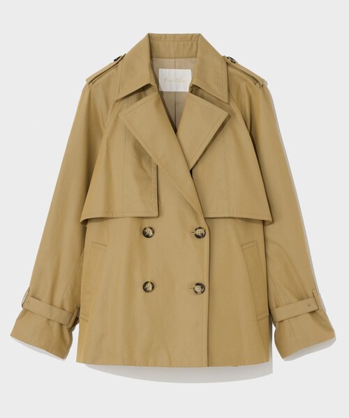 GRACE CLASS（グレースクラス）の「ケープショートトレンチコート（トレンチコート・レディース・ブラック/ベージュ・38/36）」の9枚目の写真