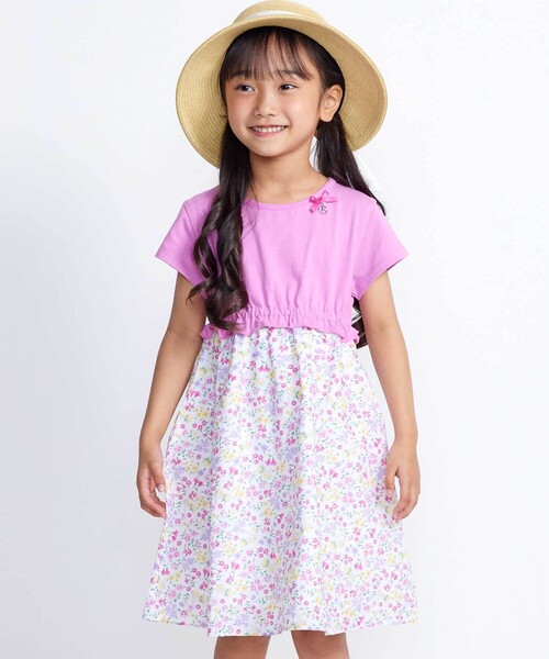 BeBe(ベベ)の「【お揃い】シャンドゥフルールプリントローン天竺切り替えワンピース(80~150cm)(ワンピース・キッズ・ピンク系その他/イエロー系その他・110cm/120cm/130cm/140cm/150cm/100cm)」の21枚目の写真