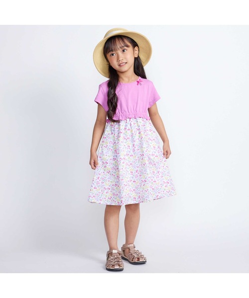 BeBe(ベベ)の「【お揃い】シャンドゥフルールプリントローン天竺切り替えワンピース(80~150cm)(ワンピース・キッズ・ピンク系その他/イエロー系その他・110cm/120cm/130cm/140cm/150cm/100cm)」の22枚目の写真