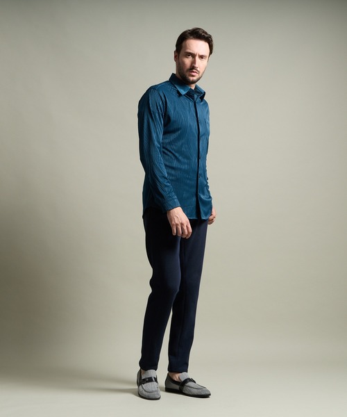 HIDEAWAYS NICOLE(ハイダウェイニコル)の「BIGバーク柄ジャカードシャツ(シャツ/ブラウス・メンズ・ピンク/ブラック/オフホワイト/ブルー・MEDIUM/LARGE/X-LARGE)」の8枚目の写真