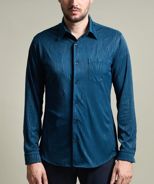 HIDEAWAYS NICOLE(ハイダウェイニコル)の「BIGバーク柄ジャカードシャツ(シャツ/ブラウス・メンズ・ピンク/ブラック/オフホワイト/ブルー・MEDIUM/LARGE/X-LARGE)」の7枚目の写真