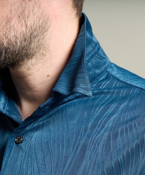 HIDEAWAYS NICOLE(ハイダウェイニコル)の「BIGバーク柄ジャカードシャツ(シャツ/ブラウス・メンズ・ピンク/ブラック/オフホワイト/ブルー・MEDIUM/LARGE/X-LARGE)」の21枚目の写真