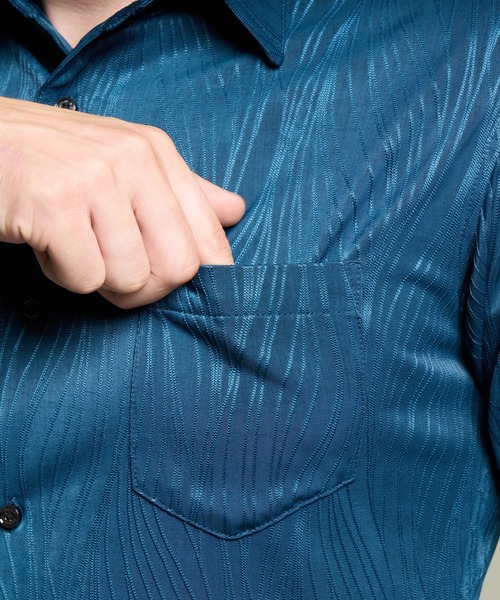 HIDEAWAYS NICOLE(ハイダウェイニコル)の「BIGバーク柄ジャカードシャツ(シャツ/ブラウス・メンズ・ピンク/ブラック/オフホワイト/ブルー・MEDIUM/LARGE/X-LARGE)」の20枚目の写真