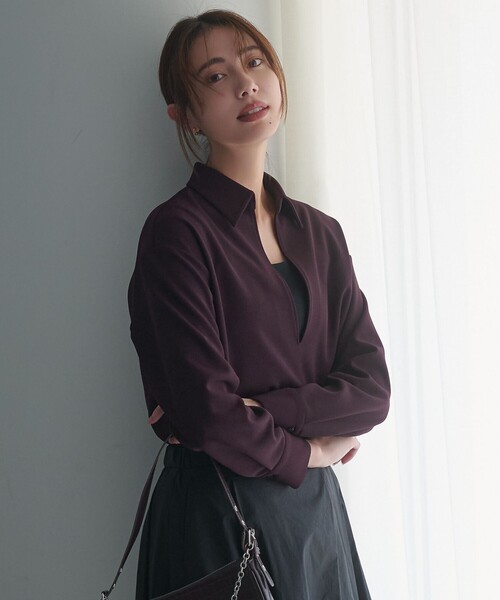 J.PRESS(ジェイプレス)の「ジョーゼットダンボール スキッパー カットソー(Tシャツ/カットソー・レディース・パープル系/グレー系/ライトグレー系・F)」の3枚目の写真