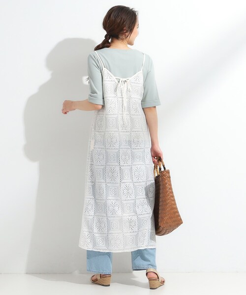 DRESKIP（ドレスキップ）の「【S-LL】レースキャミワンピース（ワンピース・レディース・ブラック/オフホワイト・01/02/03/04）」の17枚目の写真