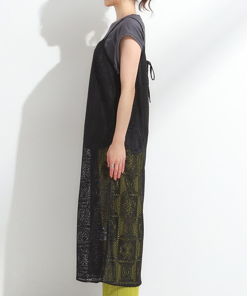 DRESKIP（ドレスキップ）の「【S-LL】レースキャミワンピース（ワンピース・レディース・ブラック/オフホワイト・01/02/03/04）」の9枚目の写真