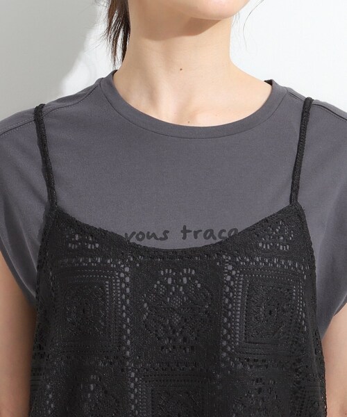 DRESKIP（ドレスキップ）の「【S-LL】レースキャミワンピース（ワンピース・レディース・ブラック/オフホワイト・01/02/03/04）」の11枚目の写真