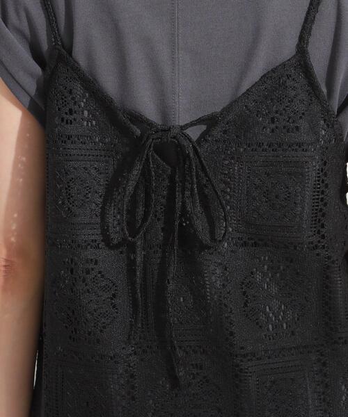 DRESKIP（ドレスキップ）の「【S-LL】レースキャミワンピース（ワンピース・レディース・ブラック/オフホワイト・01/02/03/04）」の14枚目の写真