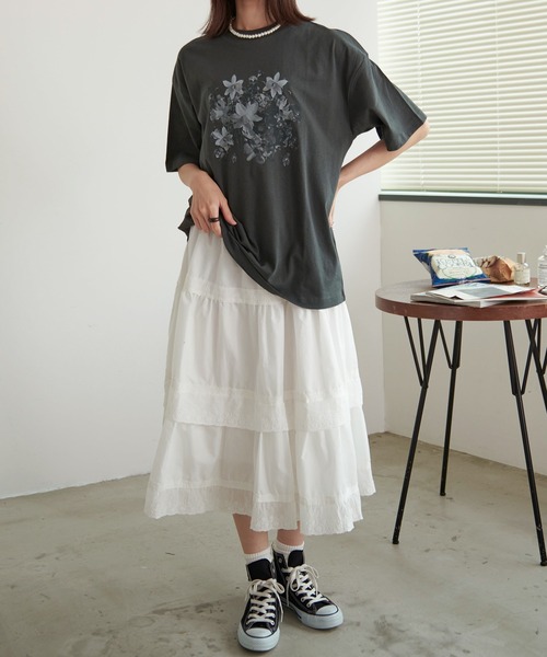 SILVER BULLET（シルバーバレット）の「『LOUIS CHAVLON/ルイシャブロン』ピグメント風フラワー半袖Tシャツ【Z】（Tシャツ/カットソー・レディース・ブラック系3/ブラック系1/ブラック系4/ブラック系2・LL/L/M）」の10枚目の写真