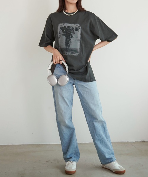 SILVER BULLET（シルバーバレット）の「『LOUIS CHAVLON/ルイシャブロン』ピグメント風フラワー半袖Tシャツ【Z】（Tシャツ/カットソー・レディース・ブラック系3/ブラック系1/ブラック系4/ブラック系2・LL/L/M）」の12枚目の写真