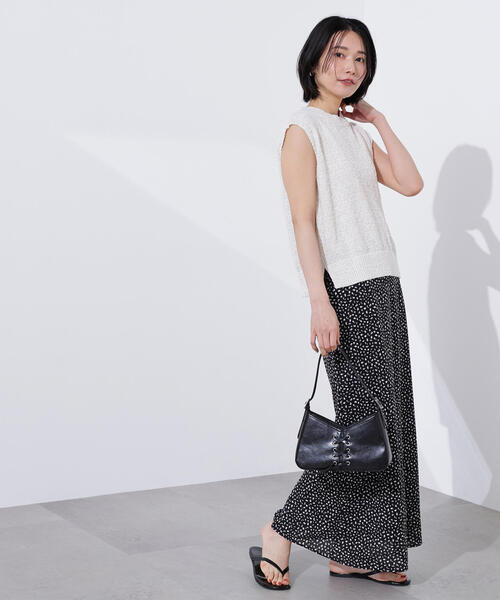 N.（N. Natural Beauty Basic）（エヌエヌナチュラルビューティーベーシック）の「ボクシーフレンチラメニット（ニット/セーター・レディース・オフホワイト/ブラウン/ピンク・MEDIUM）」の5枚目の写真