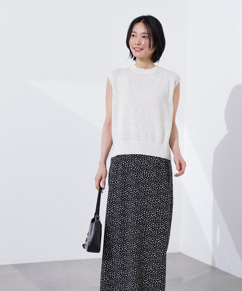 N.（N. Natural Beauty Basic）（エヌエヌナチュラルビューティーベーシック）の「ボクシーフレンチラメニット（ニット/セーター・レディース・オフホワイト/ブラウン/ピンク・MEDIUM）」の6枚目の写真