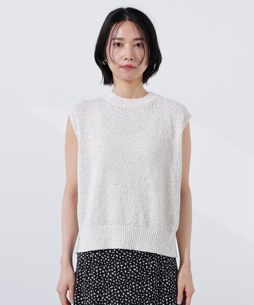 N.（N. Natural Beauty Basic）（エヌエヌナチュラルビューティーベーシック）の「ボクシーフレンチラメニット（ニット/セーター・レディース・オフホワイト/ブラウン/ピンク・MEDIUM）」の11枚目の写真