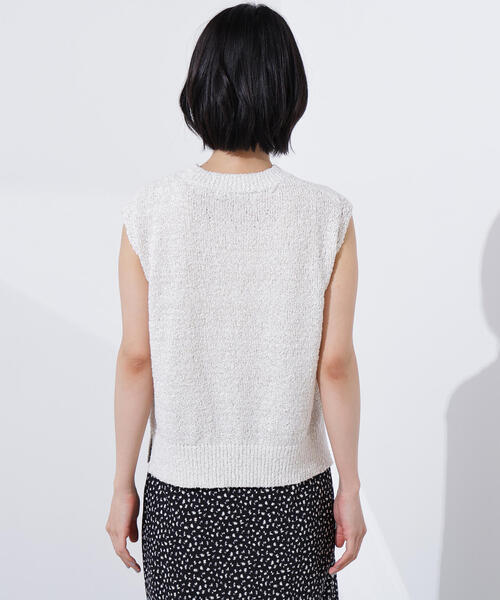 N.（N. Natural Beauty Basic）（エヌエヌナチュラルビューティーベーシック）の「ボクシーフレンチラメニット（ニット/セーター・レディース・オフホワイト/ブラウン/ピンク・MEDIUM）」の13枚目の写真