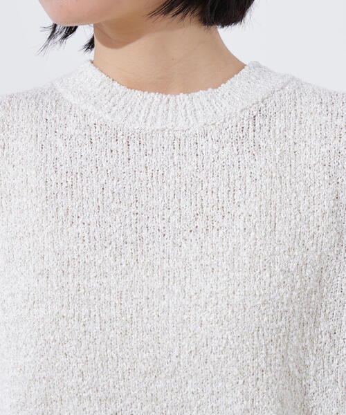 N.（N. Natural Beauty Basic）（エヌエヌナチュラルビューティーベーシック）の「ボクシーフレンチラメニット（ニット/セーター・レディース・オフホワイト/ブラウン/ピンク・MEDIUM）」の14枚目の写真