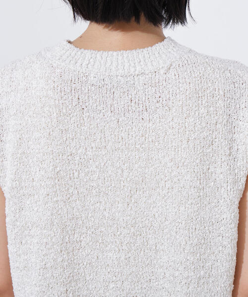 N.（N. Natural Beauty Basic）（エヌエヌナチュラルビューティーベーシック）の「ボクシーフレンチラメニット（ニット/セーター・レディース・オフホワイト/ブラウン/ピンク・MEDIUM）」の15枚目の写真