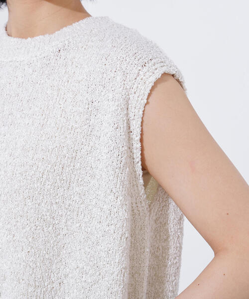 N.（N. Natural Beauty Basic）（エヌエヌナチュラルビューティーベーシック）の「ボクシーフレンチラメニット（ニット/セーター・レディース・オフホワイト/ブラウン/ピンク・MEDIUM）」の16枚目の写真