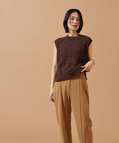 N.（N. Natural Beauty Basic）（エヌエヌナチュラルビューティーベーシック）の「ボクシーフレンチラメニット（ニット/セーター・レディース・オフホワイト/ブラウン/ピンク・MEDIUM）」の21枚目の写真