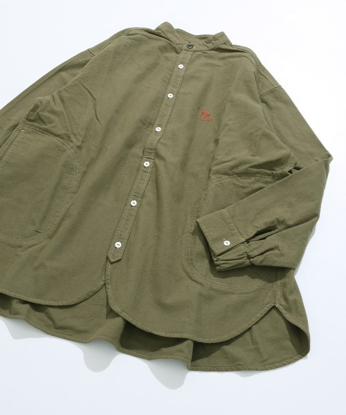 KRIFF MAYER Lady's Collection（クリフメイヤーレディースコレクション）の「【綿100％】ビエラノーカラーシャツ（シャツ/ブラウス・レディース・カラフル/チャコール/モカ/ナチュラル/オリーブ・MEDIUM/LARGE）」の4枚目の写真