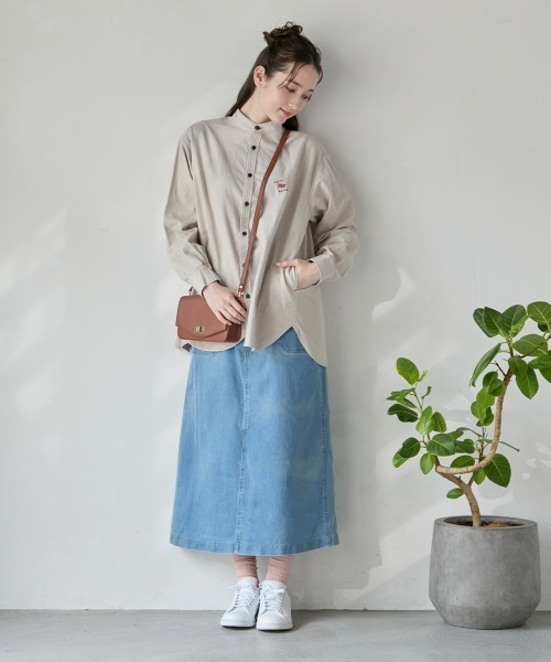 KRIFF MAYER Lady's Collection（クリフメイヤーレディースコレクション）の「【綿100％】ビエラノーカラーシャツ（シャツ/ブラウス・レディース・カラフル/チャコール/モカ/ナチュラル/オリーブ・MEDIUM/LARGE）」の10枚目の写真