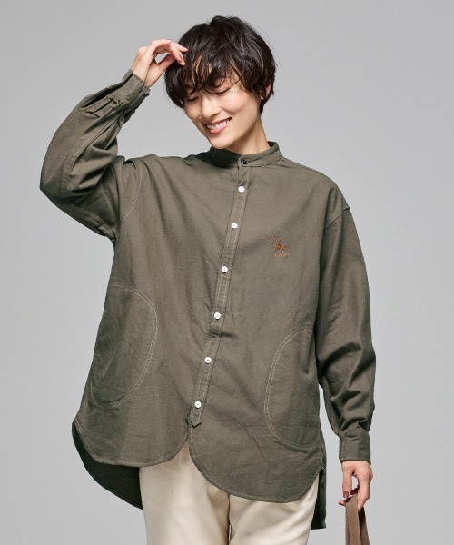 KRIFF MAYER Lady's Collection（クリフメイヤーレディースコレクション）の「【綿100％】ビエラノーカラーシャツ（シャツ/ブラウス・レディース・カラフル/チャコール/モカ/ナチュラル/オリーブ・MEDIUM/LARGE）」の16枚目の写真