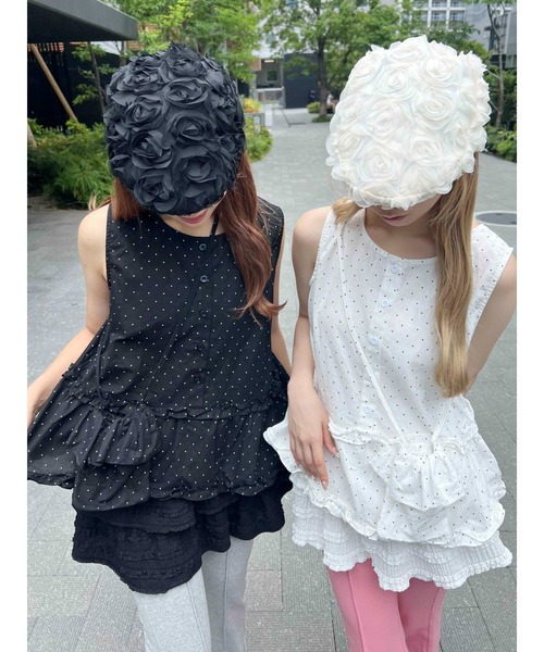 WC（ダブル シー）の「《2点セット》ミニショルダーセットドットタンクトップ（その他トップス・レディース・ホワイト/ブラック・FREE）」の17枚目の写真