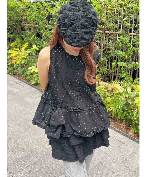 WC（ダブル シー）の「《2点セット》ミニショルダーセットドットタンクトップ（その他トップス・レディース・ホワイト/ブラック・FREE）」の11枚目の写真