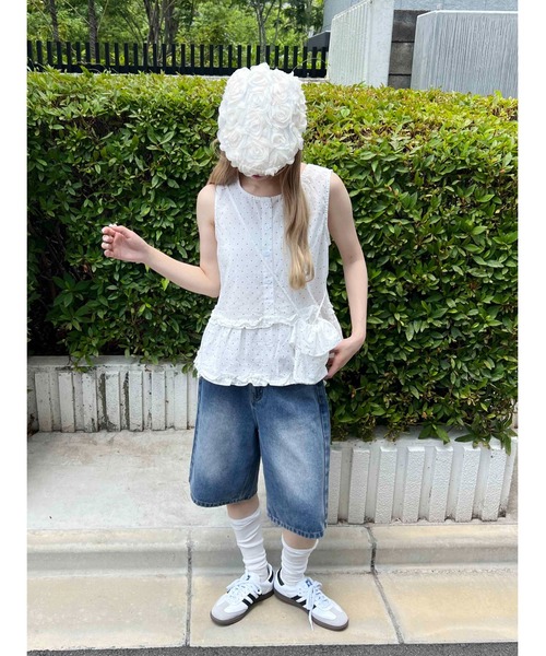 WC（ダブル シー）の「《2点セット》ミニショルダーセットドットタンクトップ（その他トップス・レディース・ホワイト/ブラック・FREE）」の6枚目の写真