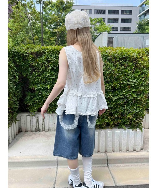 WC（ダブル シー）の「《2点セット》ミニショルダーセットドットタンクトップ（その他トップス・レディース・ホワイト/ブラック・FREE）」の7枚目の写真