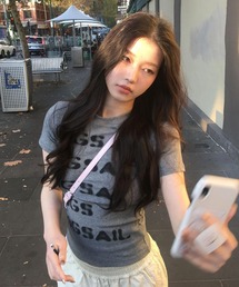 【 MEMECLE / メメクル 】レタリング プリントロゴTシャツ
