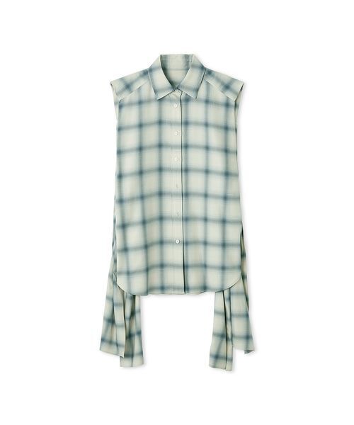 styling/（スタイリング）の「サイドリボンノースリーブシャツ（シャツ/ブラウス・レディース・ホワイト/イエロー/ブラック/ブルー・F）」の4枚目の写真