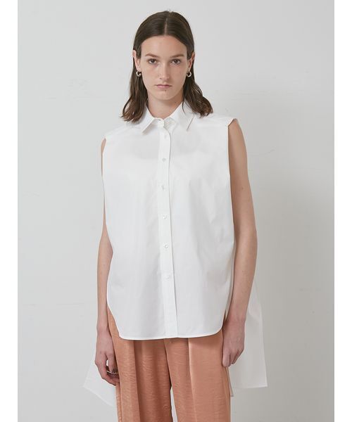 styling/（スタイリング）の「サイドリボンノースリーブシャツ（シャツ/ブラウス・レディース・ホワイト/イエロー/ブラック/ブルー・F）」の6枚目の写真